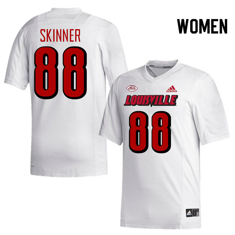 Women #88 Jaleel Skinner Louisville Cardinals College Football Jerseys Stitched-White